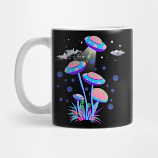 Mushroom UFO and Aliens Mug